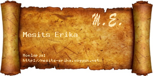 Mesits Erika névjegykártya